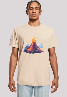 F4NT4STIC T-Shirt Vulkanausbruch Rot/Beige/Khaki/Gelb F4NT4STIC T-Shirt Vulkanausbruch Rot/Beige/Khaki/Gelb