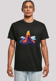 F4NT4STIC T-Shirt Vulkanausbruch Rot/Braun F4NT4STIC T-Shirt Vulkanausbruch Rot/Braun