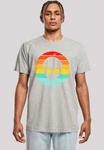 F4NT4STIC T-Shirt Alien Retro Sonnenuntergang Grau/Hellgrau/Mischfarben