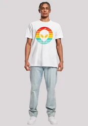 F4NT4STIC T-Shirt Alien Retro Sonnenuntergang Weiß/Mischfarben/Gelb/Orange