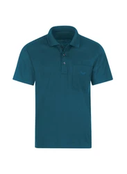 Trigema Poloshirt aus Single-Jersey Türkis/Dunkelgrün/Blau/Grün