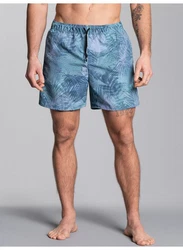 Trigema Shorts Bade-/Freizeitshorts mit Druckmotiv Blau/Hellblau