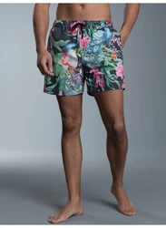 Trigema Shorts Bade-/Freizeitshorts mit Druckmotiv Rosa/Dunkelgrün/Mischfarben/Grün