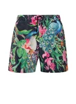 Trigema Shorts Bade-/Freizeitshorts mit Druckmotiv Rosa/Dunkelgrün/Mischfarben/Grün