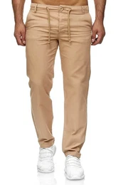 Leinenhose Herren bequeme Baumwollhose Leinenhose Optik Strandhose RS-3000 (1-tlg) Strandhose im Leinen-Look mit Tunnelzug