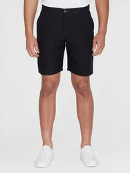 KnowledgeCotton Apparel Chinohose Chuck Regular Linen Shorts Weiß/Creme/Schwarz