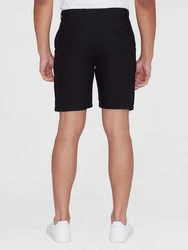 KnowledgeCotton Apparel Chinohose Chuck Regular Linen Shorts Weiß/Creme/Schwarz
