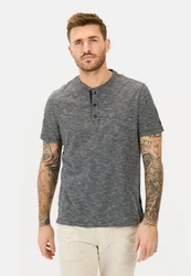 camel active Kurzarm Henleyshirt Hellgrau/Grau/Dunkelgrau/Schwarz