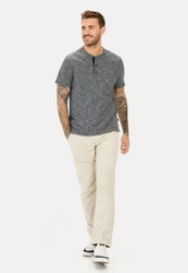 camel active Kurzarm Henleyshirt Hellgrau/Grau/Dunkelgrau/Schwarz