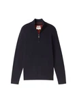 TOM TAILOR Strickpullover STRUCTURED KNIT TROYER Dunkelblau/Hellblau/Blau