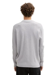 TOM TAILOR Strickpullover Grau/Hellgrau/Silber