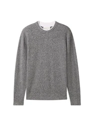 TOM TAILOR Strickpullover Hellgrau/Grau/Dunkelgrau