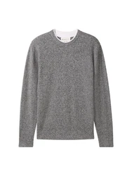 TOM TAILOR Strickpullover Hellgrau/Grau/Dunkelgrau