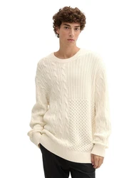 TOM TAILOR Pullover Beige/Weiß/Creme/Khaki