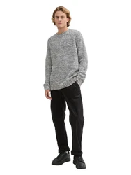 TOM TAILOR Strickpullover Grau/Hellgrau/Schwarz/Dunkelgrau