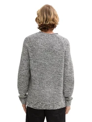 TOM TAILOR Strickpullover Grau/Hellgrau/Schwarz/Dunkelgrau