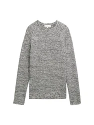 TOM TAILOR Strickpullover Grau/Hellgrau/Schwarz/Dunkelgrau