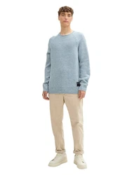 TOM TAILOR Strickpullover Grau/Blau/Hellblau