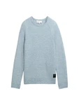 TOM TAILOR Strickpullover Grau/Blau/Hellblau