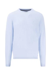 FYNCH-HATTON Strickpullover O-Neck Hellblau/Blau