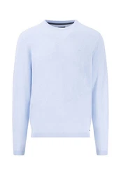 FYNCH-HATTON Strickpullover O-Neck Hellblau/Blau