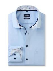 OLYMP Langarmhemd Hellblau/Blau