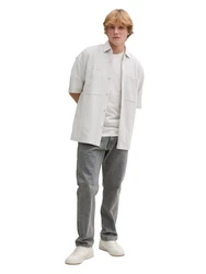 TOM TAILOR Kurzarmshirt Grau/Khaki/Hellgrau/Beige