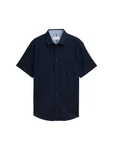 TOM TAILOR Kurzarmhemd Fitted Dunkelblau/Blau/Hellblau