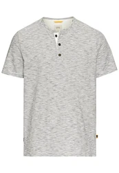 camel active Kurzarm Henleyshirt Grau/Hellgrau