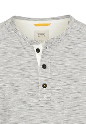 camel active Kurzarm Henleyshirt Grau/Hellgrau