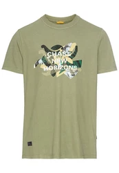 camel active T-Shirt Dunkelgrün/Grün/Khaki