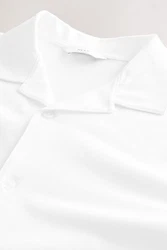 Next Kurzarmhemd Piqu Hemd Weiß/Creme