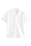 Next Kurzarmhemd Piqu Hemd Weiß/Creme