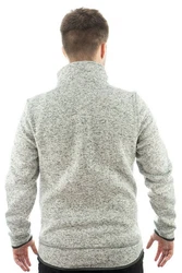 OS-Trachten Strickfleecejacke Nucku Outdoorjacke mit Stehkragen und Brusttasche Hellgrau/Grau/Dunkelgrau