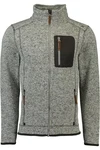 OS-Trachten Strickfleecejacke Nucku Outdoorjacke mit Stehkragen und Brusttasche Hellgrau/Grau/Dunkelgrau