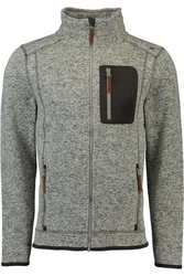 OS-Trachten Strickfleecejacke Nucku Outdoorjacke mit Stehkragen und Brusttasche Hellgrau/Grau/Dunkelgrau