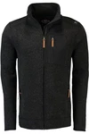 OS-Trachten Strickfleecejacke Nucku Outdoorjacke mit Stehkragen und Brusttasche Dunkelgrau/Schwarz/Grau