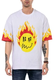T-Shirt mit Flammen-Print und Oversized-Schnitt Stylisches Streetwear-Shirt