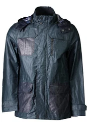 Outdoorjacke Atmungsaktive grne Herrenjacke mit Kapuze und vielen Taschen