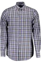 Langarmhemd Blaues Herrenhemd mit langen rmeln und Button-Down-Kragen
