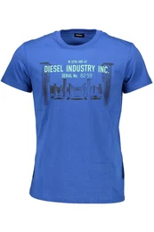 T-Shirt T-Shirt fr Herren: Kurzarm, Rundhals, Blau mit