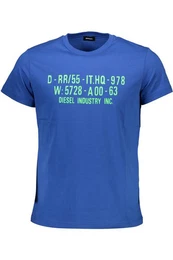 T-Shirt Blaues Kurzarm Herren T-Shirt mit Rundhals und
