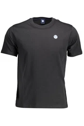 T-Shirt Herren Kurzarm-T-Shirt Schwarz aus Naturfasern mit