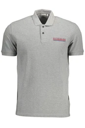 Poloshirt Herren Grau Kurzarm-Polohemd mit Druck & Logo -