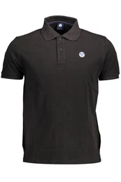 Poloshirt Herren-Polohemd Schwarz aus Natrlichen Fasern mit