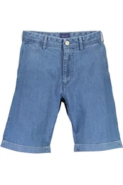 5-Pocket-Hose Herren Bermuda-Shorts Blau mit 5 Taschen, Logo, Knopf & Reiverschlus