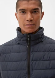s.Oliver Allwetterjacke Steppjacke Light Down-Optik Dunkelblau/Dunkelgrau/Grau/Schwarz