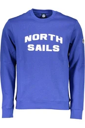 Sweatshirt Herren Langarm-Sweatshirt Blau mit Rundhals &