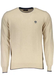 Strickpullover Herren-Pullover Beige aus Recycelfasern mit Stickerei & Details