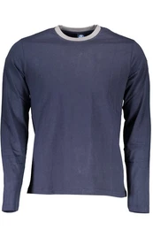 T-Shirt Herren Langarmshirt Blau mit Rundhals &